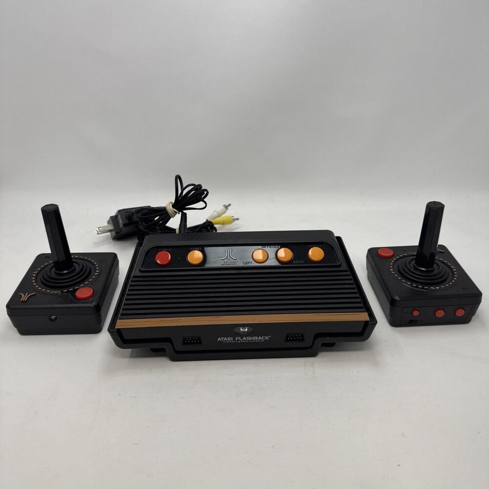 Atari Flashback 5 Classic Console 2 Wireless Joystick Controllers Cords TESTED!